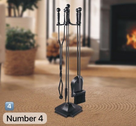 طقم تنظيف المدفأة المعدني 5 قطع 🪵🔥